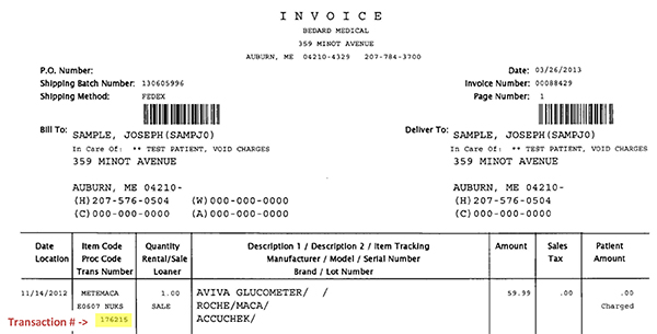 Image of example invoice